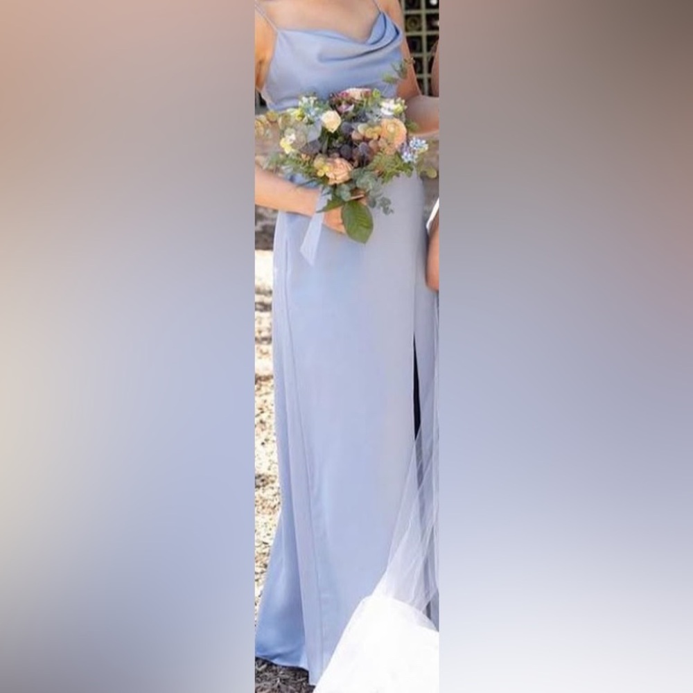 BHLDN Remy Satin Powder Blue Bridesmaid Dress - Picture 3 of 3